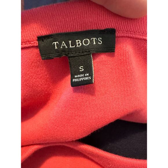 Talbots blue pink color block short sleeves short T shirt dress size Small - Picture 6 of 12